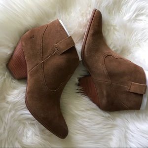 SOLD FRYE Reina Booties Cognac Suede leather Size 9.5 M